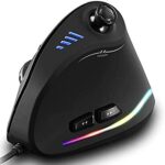 Souris Ergonomique Verticale et avec Joystick, Verticale 11 Boutons Programmables,Repose Pouce, Main, Poignet, Prévention du Syndrome, Gaming, USB Filaire