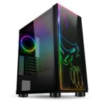 Spirit Of Gamer - Boitier PC Gamer RGB Ghost One - Façade et Paroi en Verre Trempé - 60 Modes de Rétroéclairage - 2 Ventilateur Adressable 120mm Inclus - Compatible Aura/MSI Mystic/ASROCK