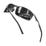 SunmeetLunettes de Soleil Hommes Lunettes de sport polarisées - Lunettes de conduite avec monture en métal pour Hommes et Femmes S1008