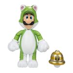 Super Mario Figurine d'action Chat Luigi de 10,2 cm avec Accessoire de Balle 91448 Vert Taille Unique