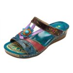 SusenstoneSandales Compensées Femme été Mode Avec Support de Orthopédique Tongs de Plage et Claquettes de Piscine Plage Sandales Mousse de Yoga Piscine Chaussures