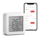 SwitchBot Thermomètre Hygromètre Intérieur - Thermo-hygromètre Numérique à Domicile, Petit Thermomètre d'Ambiance avec APP Contrôle, Stockage de Données, Thermomètre du Bureau Précise(Blanc) Lcd