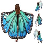 TANCUDER Ailes de Papillon 168 * 140cm en Polyester Cape d'ailes de Papillon Déguisement Adulte Colorié pour Halloween, Noël, Fête, Bal, Costume