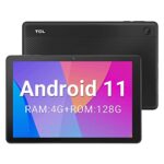 TCL Tab 10V, Tablette Tactile 10,1 Pouces 2K Display FHD, 4 Go RAM +128 Go ROM, 5500 mAh, Tablette Android 11 Wi-FI, Noir