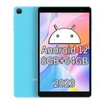 TECLAST P80T Tablette Tactile 8 Pouces, 8(4+4)Go RAM 64Go ROM（512Go TF）Android 12 Pour Enfants, WiFi 2.4G/5G, Quad Core 1.8GHz,1280x800HD, 64 Bits, 2*Caméra, Type-C/BT5.0/Widevine/Google GMS(2023)