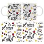THE GOOD GIFT Retro Gaming - Mug 320 ml - Happy Mix - Game Over Blanc