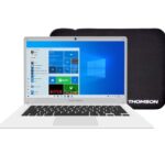 THOMSON Ordinateur PC Portable Neo 14,1 Pouces, Intel Celeron N3350, 4Gb RAM, 64Gb Stockage SSD, Windows 10, AZERTY Francais + Sacoche Offerte