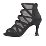 TINRYMXChaussures de Danse Latine Femme Bout Ouvert Salsa Tango Professionnelle De Salon Chaussure de Danse,Model-YCL445