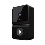 TKMARS Petit Sonnette WiFi sans Fil avec Caméra Extérieure Sonnette Connectée avec Carillon Visiophone Appels Bidirectionnels Rappel Intelligent Photos Enregistrement Vision Nocturne (Noir)