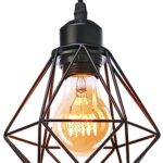 TOKIUS Lustre Suspension Industrielle Vintage E27 Plafonnier Luminaire Design Métal Cage Ø160mm éclairage Plafond Pour Salon Cuisine Chambre