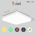 TOUKET Plafonnier Led Carré 36W 4320LM Lampe Led 6500K Blanc Froid, Luminaire led Étanche IP54 Eclairage Led économique plafonnier salon Cuisine Chambre salle de bain Couloir garage 23 * 23 * 4cm