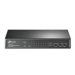 TP-Link Switch PoE (TL-SF1009P) 9 ports 10/100M, 8 ports PoE+, 65W pour tous les ports PoE, Boitier Métal, Installation facile, idéal pour créer un réseau de surveillance polyvalent et fiable