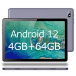 TPSPAD Tablette Tactile 10.1 Pouces Android 12, 4Go RAM 64Go ROM(128 Go Extensible),HD 1920×1200 IPS,1.6Ghz 2.4G WiFi,Bluetooth 4.2,Type-C,Caméra 2MP + 5MP,5000mAh