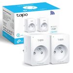 Tapo Prise Connectée WiFi, Prise Intelligente compatible avec Alexa et Google Home, 10A Type E, Contrôler le ventilateur, la cafetière, la lampe à distance, aucun hub requis, Tapo P100(FR) 2 Pack