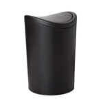 Tatay Poubelle de salle de bain avec couvercle inclinable, Capacité 6L, en Polypropylène, Sans BPA, Couleur Noir. Mesure 19 x 19 x 28 cm