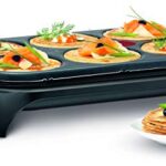 Tefal Crêpière électrique, 6 empreintes, Revêtement antiadhésif, Fonction Thermospot, Rangement des accessoires sous l’appareil, Crêpes, Blinis, Pancakes, Fabriqué en France, Crep Party PY558813