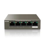 Tenda 5 Ports PoE Switch aves 4 Ports PoE, Switch PoE Gigabit 10/100/1000Mbps, 6KV Contre-Foudre, Plug and Play, Sortie Maximale 63W, pour les PME et les Bureaux à Domicile (TEG1105P-4-63W)