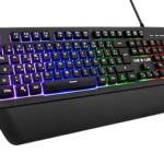 The G-Lab Keyz Palladium Clavier Gamer AZERTY Filaire USB - Clavier Gaming Rétro-Éclairage RGB LED Multicolore, Repose-Poignets Magnétique, 26 Touches Anti-ghosting, Durable - PC PS4 Xbox One (Noir)