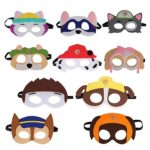 TokaneitHalloween Feutre Masque,Masque Animaux Enfant,Masque de Feutre,Masque Enfant Déguisement,Masque Pat Patrouille,Masque Anniversaire de Fête,Masque D'halloween pour Enfants 10 Pièces Tokaneit