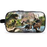 Tomicy Trousse,Dinosaure Trousse,Trousse à Crayons Grande capacité avec Fermeture éclair pour Fournitures Scolaires et de Bureau