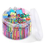 Trombones Bureau, Sopito 300 Pièces Fourniture Bureau Trombones Fantaisie Boîte De Pinces à Papier Multi-fonctions Binder Clips Trombones Punaises Pour Fournitures De Bureau Et Scolaires