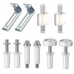 UFURMATE 2 kits de pièces de réparation de quincaillerie de porte de placard pliante, y compris pivots supérieurs, pivots inférieurs, Top Guide Wheels, Pivot Brackets, Springs