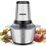 UPOHYEE Hachoir électrique 600 W hachoir cuisine avec 4 lames et 2 L Bol en acier inoxydable Electrique Mixeur Cuisine 2 vitesses pour Fruits Verdure Viande Épices HY006