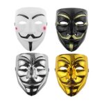 UdekitUdekit Hacker Mask V pour Vendetta Masque pour Enfants Femmes Hommes Halloween Costume Cosplay(4Pièces Une Ensemble)