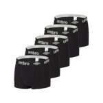 UmbroCaleçon Homme 100% Coton, Boxer Homme, Maille Aérée, Ajustement Parfait (Lot de 5)