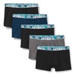 UmbroCaleçon Homme 100% Coton, Boxer Homme, Durable, Naturel (Lot de 5)