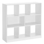 VASAGLE Bibliothèque, Étagère, Meuble de Rangement avec Compartiments Ouverts, pour Salon, Chambre, Bureau, Cloison Séparateur, 97,5 x 30 x 100 cm, Blanc LBC52WT