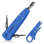VCELINK LSA Outil, Wire Punch Down Tool pour Prises Réseau, Téléphone et de Réseau Ethernet, Outil Insertion LSA avec Mini Pince à Dénuder