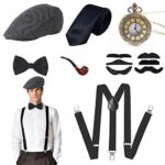 VEGCOOCostume Homme Années 20，Déguisement Homme Accessoires 1920 pour la Mascarade Noël