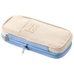 VENUSDALI Trousse à Crayons Grand Sac de Rangement à Crayons portatif de Bureau avec Fermeture éclair pour Fournitures Scolaires et de Bureau-Bleu Clair