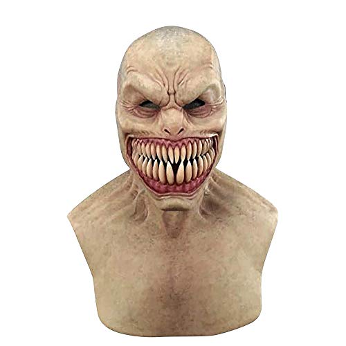 VOUNEDAVOUNEDA Masque d'horreur d'halloween,Masque tête complète Effrayant,Masques d'horreur Dents nouveauté en Latex,Couverture Visage de Clown d'halloween,Couverture de Visage de démon Effrayant