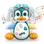 Vanmor Jouet Musical Enfant 1 an, Pingouin Rampants, pour Bébé 6-12 Mois, Interactif d'apprentissage Sons Et Lumières, Cadeaux Jouet éducatif 6 9 12 24 Mois