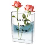 Vase de Livre Transparent,Vase de Fleurs Transparent en Acrylique,Vase en Forme de Livre Flower Arrangement Ware pour la décoration de la Maison de l'hôtel