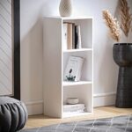 Vida Designs Oxford Bibliothèque en cube à 3 étagères, bois blanc, meuble pour bureau, salle de séjour et chambre