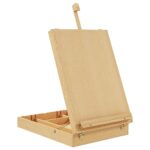 Vinsetto Chevalet de table en bois pour toile jusqu'à 61 cm, chevalet de table réglable en bois de hêtre, planche à dessin pliante et portable pour adultes, débutants, artistes peintres, bois naturel