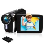 Vmotal Caméra vidéo, Caméscope Rechargeable d'appareil Photo numérique GDV8250 FHD 1080P 24MP, écran Rotatif LCD à 270 degrés, caméscope pour Enfants/Adolescents/Élèves/Débutants/Les Personnes âgées