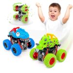 Voiture Jouet Enfant 2 Ans Garcon, Lot de 2 Monster Truck Dinosaure Jouet Voiture Enfant 2 3 Ans Garcon, Voiture Cars Bebe Jeux Enfants Camion Enfant Jouet Garcon Cadeau Enfant 2 3 4 5 Ans Garçon