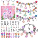 WEVOL Cadeau Fille 5-13 Ans Bijoux Enfants Fille Jeux Charms Bracelet Kit Fabrication Creation Bijoux Enfants Idée Cadeau Jouet Fille 5 6 7 8 9 10 11 12 13 Ans Cadeau de Pâques Noël Anniversaire