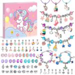 WEVOL Cadeau Fille 5-13 Ans Enfant Jouet Bijoux DIY Charms Bracelet Kit Fabrication Idée Cadeau 5 6 7 8 9 10 11 12 13 Ans Cadeau de Noël et Anniversaire