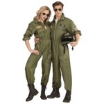 WIDMANNCostume Pilote d'avion de chasse, combinaison, tenue de pilote, uniforme, déguisements pour carnaval