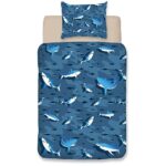 Wajade Shark Housse de Couette Jeux pour garçons Ensemble de literie Jeux Housse de Couette pour Les garçons Adolescents Chambre à Coucher literie Contrôleur de Jeu Trois pièces 135cm - 200cm