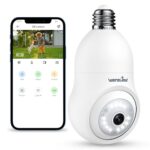 Wansview Ampoule Camera Surveillance WiFi Exterieure sans Fil - 2k Caméra Intérieure IP Étanche, Suivi Humain, Vision Nocturne Couleur, Audio Bidirectionnel, Compatible avec Alexa & Google, G6
