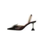 YHCSYHCS Star Style Crystal Butterfly Transparent Femmes Pumps Jelly Office Lady Chaussures Été Slingbacks Haute Talons Mariage Mariage Chaussures de mariée