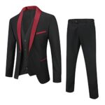 YOUTHUPCostume Homme 3 Pièces Un Bouton Coupe Ajustée Col Châle pour Mariage Dîner Smoking Veste Gilet Pantalons