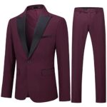 YOUTHUPEnsemble de Costume Homme Revers en Pointe Blazer et Pantalons Costume Mariage Smoking Affaires Fit Slim