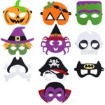 YOUYIKE10 Pièces Halloween Masques Fête, Masques de Déguisement pour Enfants, Masques de Halloween Feutre Cosplay, Pour Garçons et Filles Mascarade, Halloween, D'anniversaire Fête